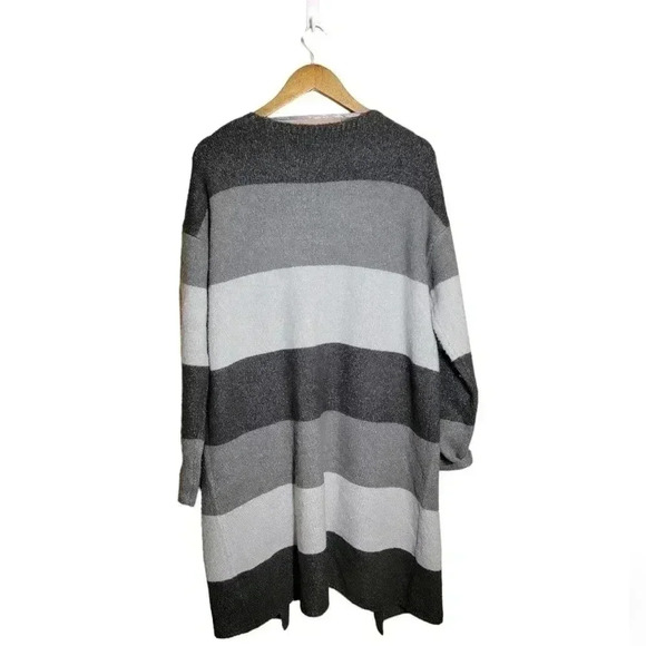 Jean Pascal striped chunky knit open cardigan sweater - Picture 4 of 4